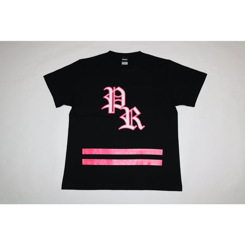 オールドPR2ラインTシャツ【ブラック×蛍光イエロー・ブラック×蛍光