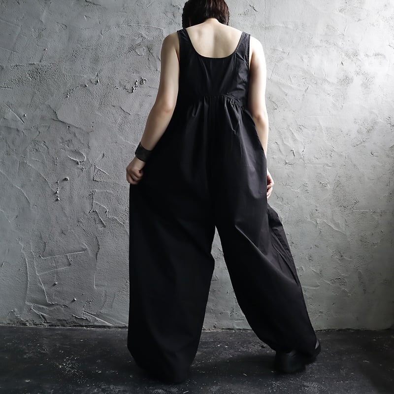ànuke cotton gather combinaison (black) | nii-