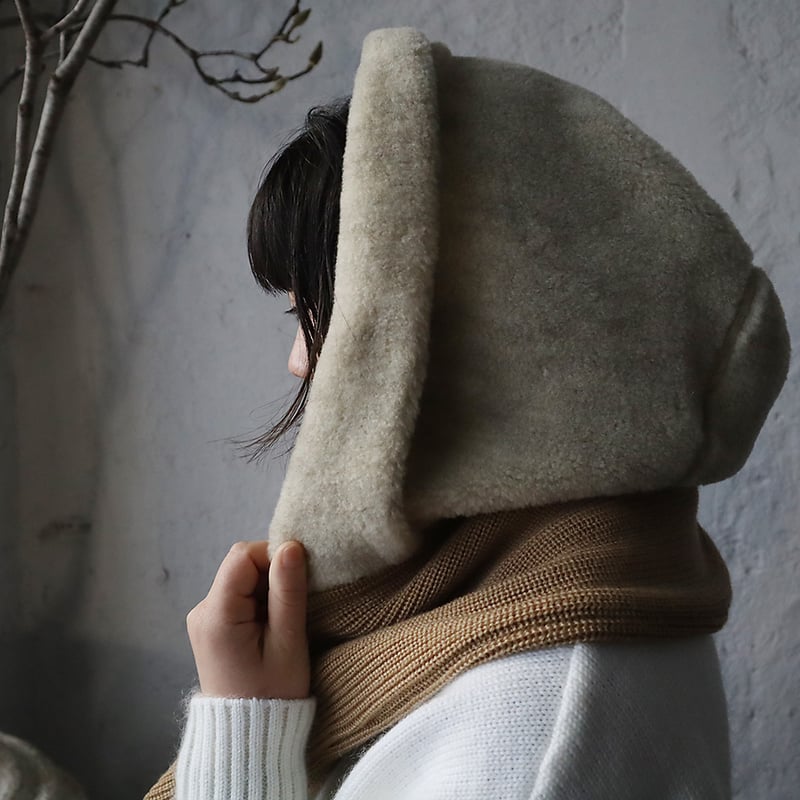R&D.M.Co- hoodie muffler (beige) | nii-B | WEB