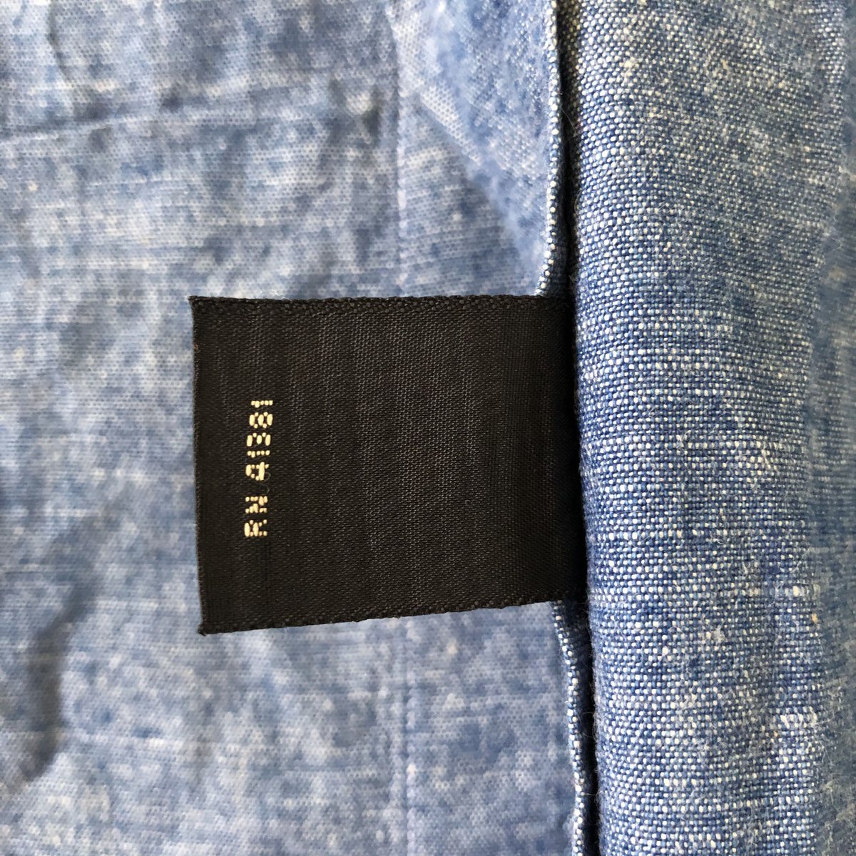 RRL〝 RALPH LAURENノーカラーコットンシャンブレーシャツ | CUSTOM F