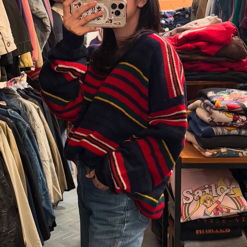 90s OLD GAP マルチボーダーニット | CUSTOM FEVER