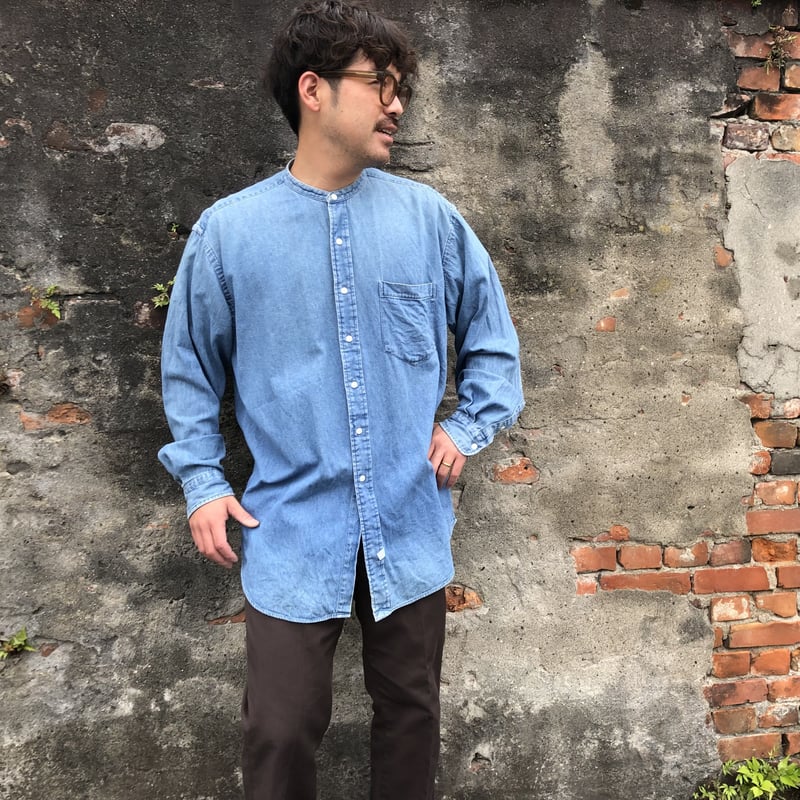 RALPH LAUREN デニムバンドカラーシャツ L | CUSTOM FEVER