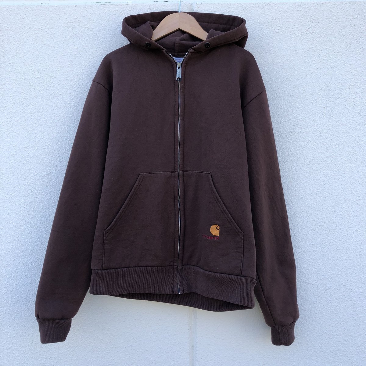 Carhartt ブラウン裏サーマルジップパーカー | CUSTOM FEVER
