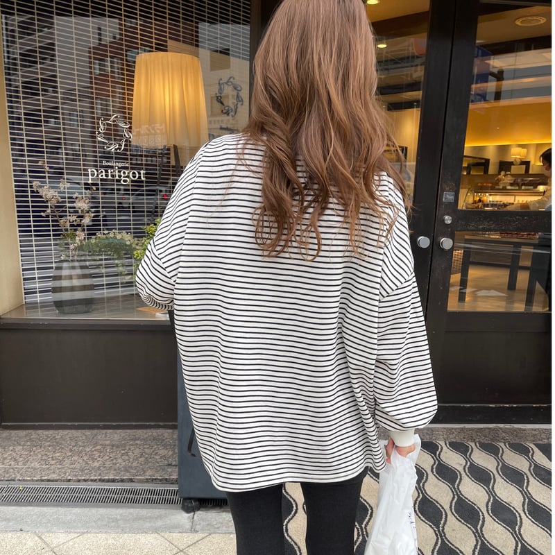 Border long t-shirts(Ivory) | K