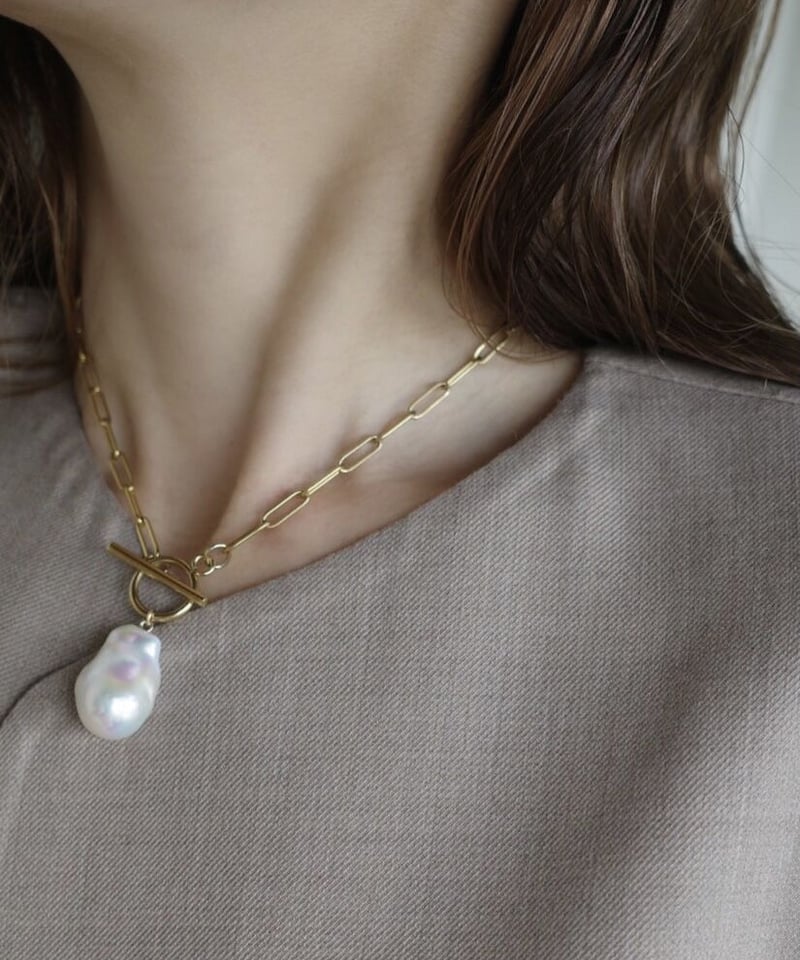 OYSTER pearl paperclip choker【Sランク】 | ripsalis