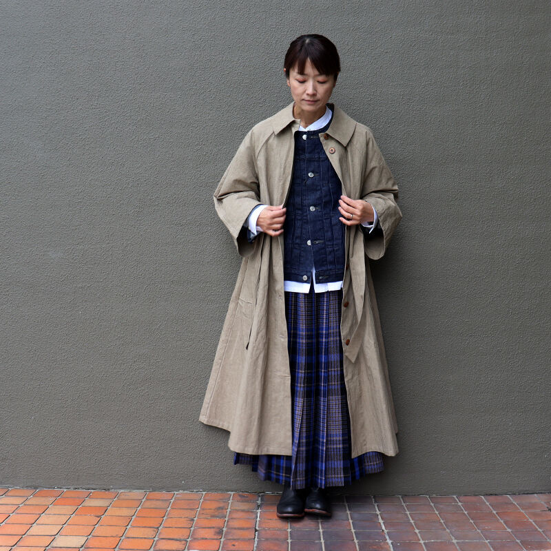 MAGALI マガリ コットンリネンウェザートレンチコート #ベージュ