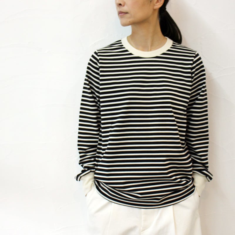 再入荷** atelier naruse アトリエナルセ コットンボーダーカットソー