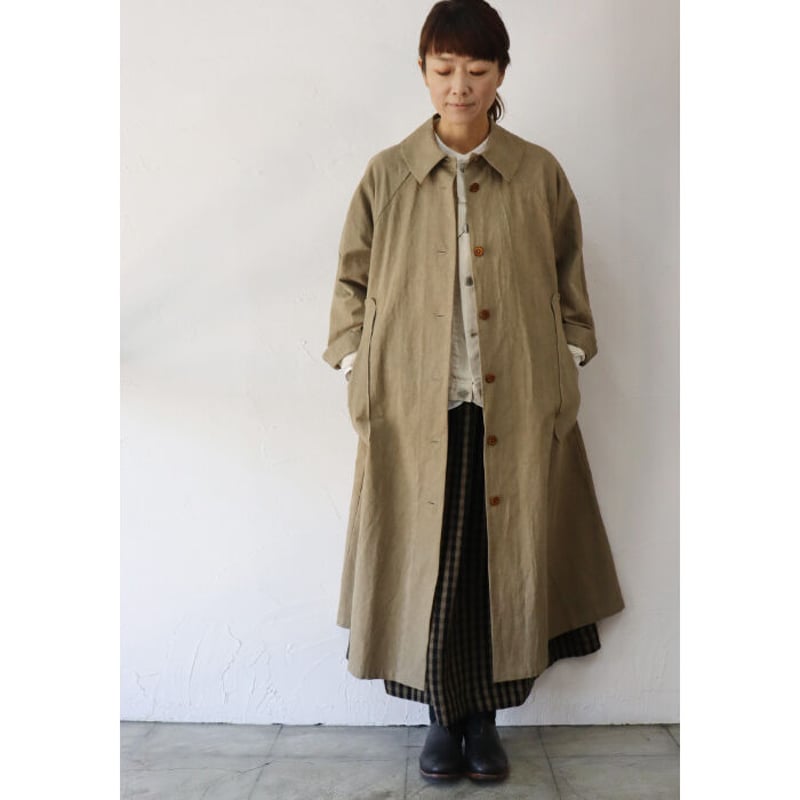 MAGALI マガリ コットンリネンウェザートレンチコート #ベージュ