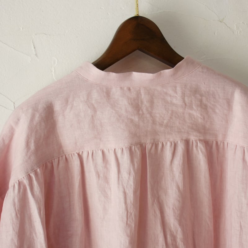 またまた再入荷** LinenYa リネンヤ リネンバンドカラー半袖シャツ