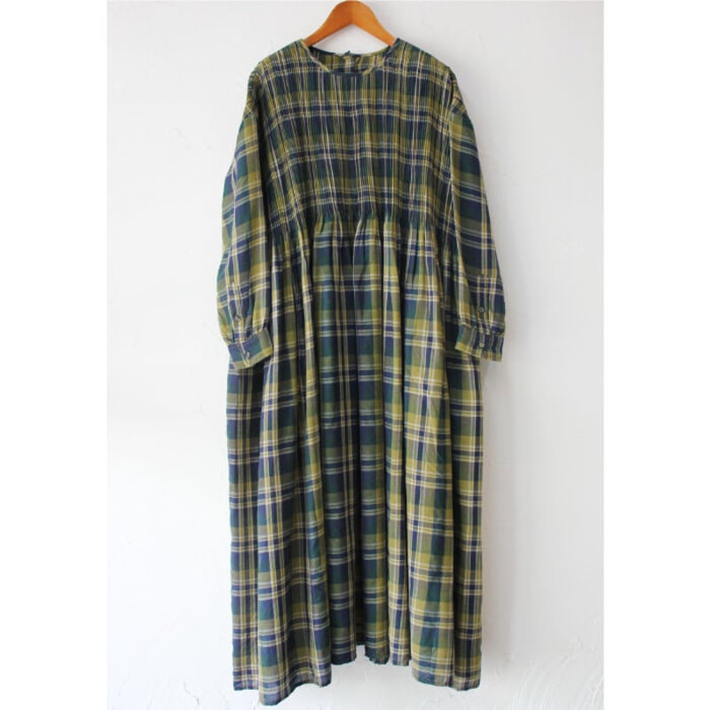 maison de soil メゾンドソイル WOOL COTTON CHECK CREW