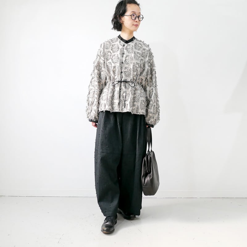 qiri ｜キリ｜sashiko jacquard volume pants｜63-01-PT