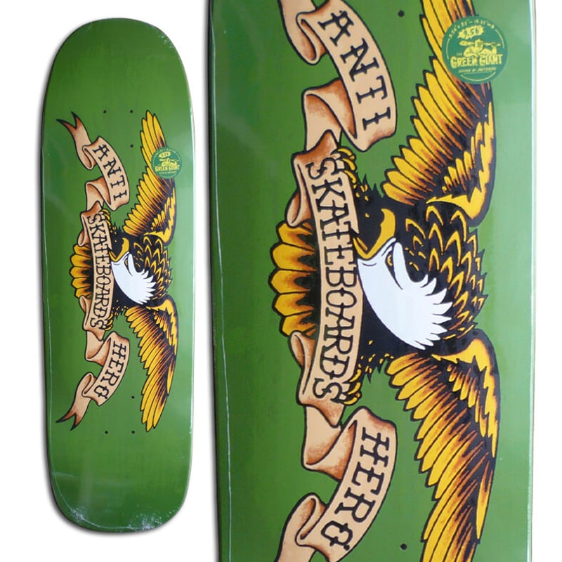 ANTI HERO SHAPED EAGLE GREEN GIANT DECK (9.56 x