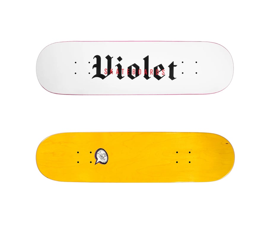 VIOLET STRAIGHT UP, A VIOLET SKATEBOARDS DECK (