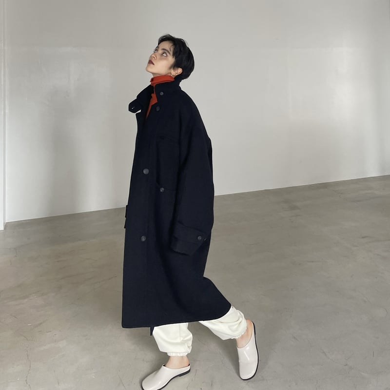 nokcha original】HAND MADE oval coat/navy_no030