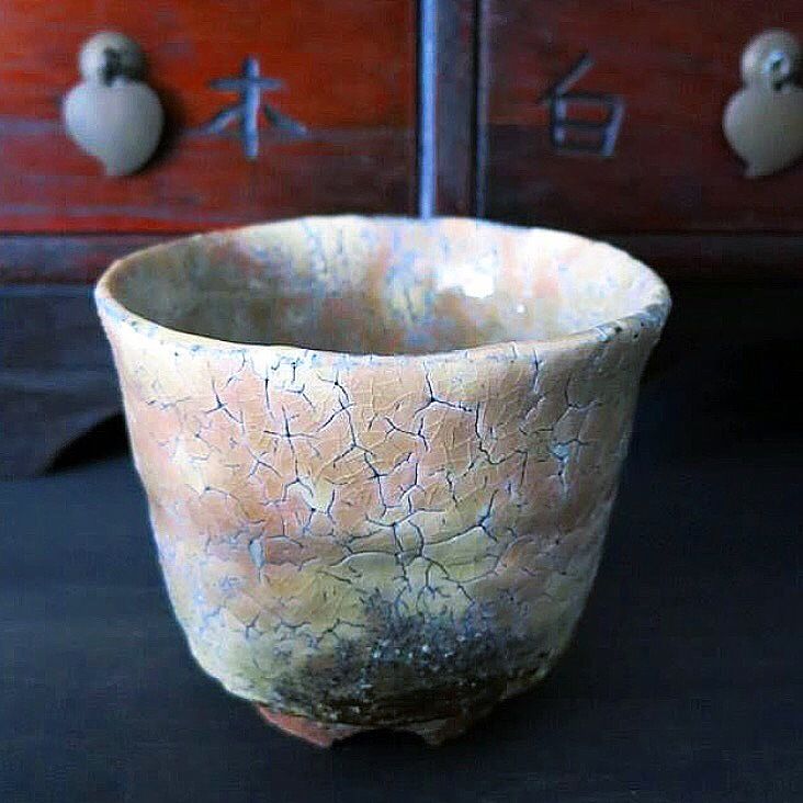 ◇◇陶器 萩焼 輪花◇◇ 鬼萩湯呑茶碗（木箱入）黒田岳 作 | 陶器 和
