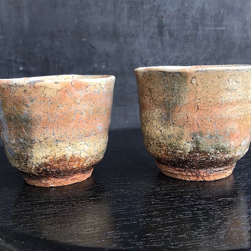 ◇◇陶器 萩焼 輪花◇◇ 鬼萩湯呑茶碗（木箱入）黒田岳 作 | 陶器 和