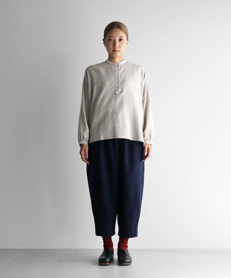 HUIS×尾州”縮絨ウールフランネルバルーンパンツ（ダークネイビー