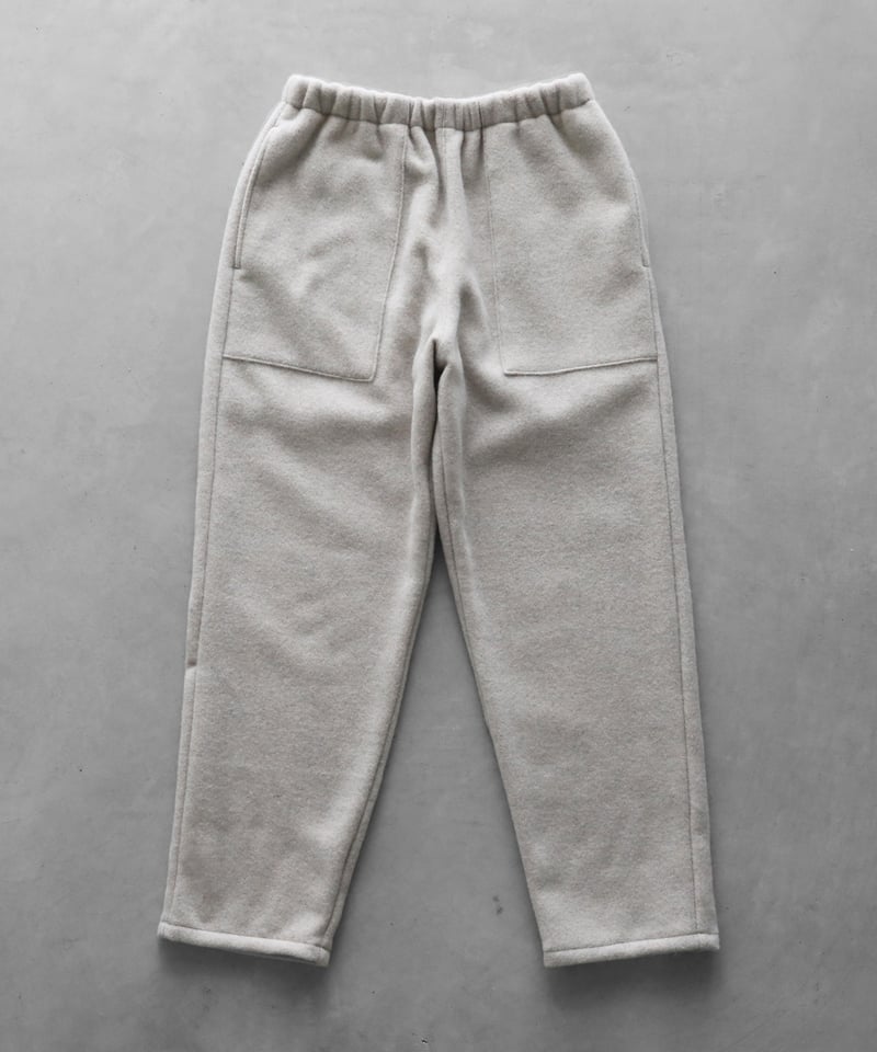 HUIS×尾州”縮絨ウールフランネルイージーワークパンツ（グレージュ