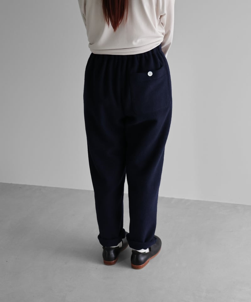 HUIS×尾州”縮絨ウールフランネルイージーワークパンツ（ダークネイビー