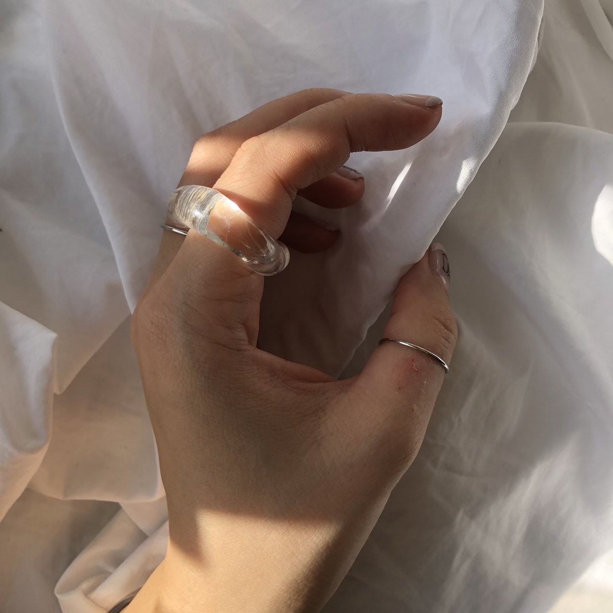 clear glass ring 8,11号, | yurikaakutsu