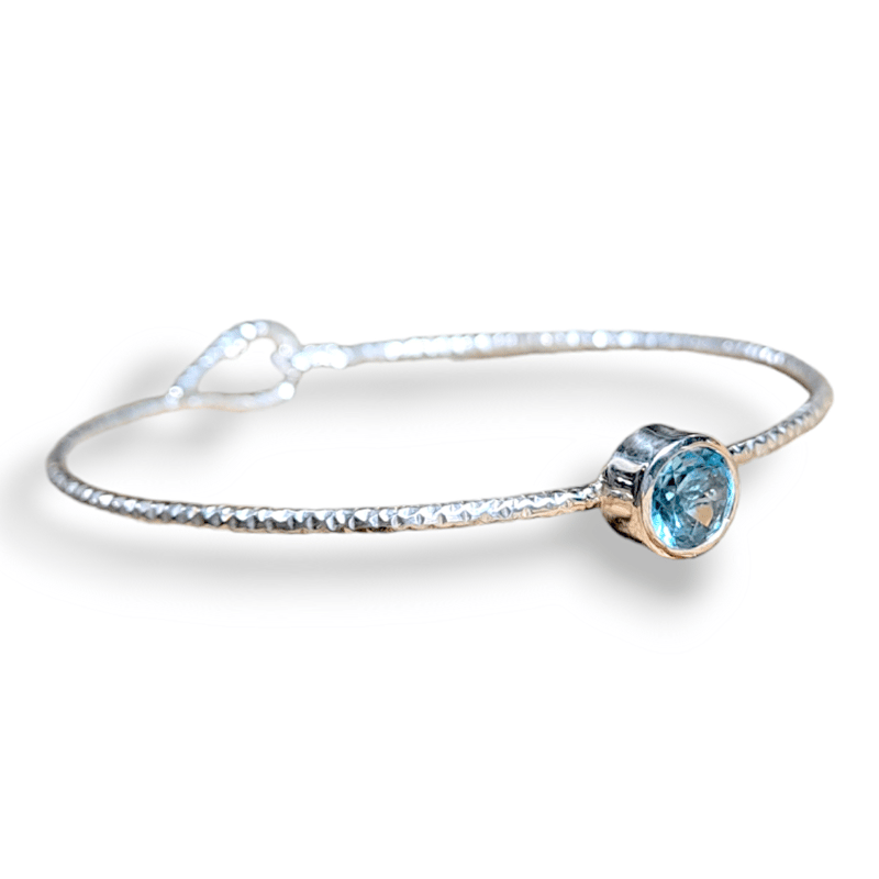 ブルートパーズ シルバーバングル ブレスレット | Le Papillon Jewelry