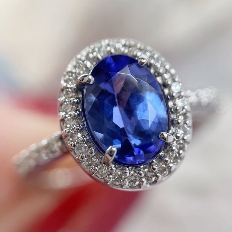1.578ct 天然タンザナイト ダイヤモンドPT950リング（宝石鑑別書付