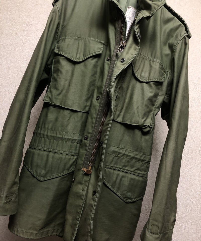 米軍支給年代民間枯渇X-SMALL〉81年製民間ALPHA社SCOVILLジッパーM-65フ