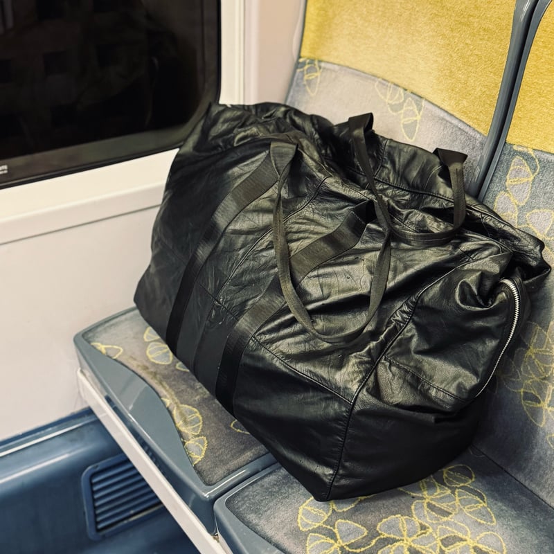 anytee レザー製黒ボストンバッグ Vintage Leather Bag 4月末お届け