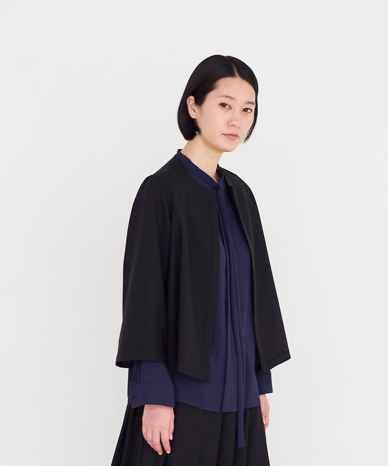 24FW KHOKI ノーカラー フリンジ ウールジャケット 2 ブラック 24AW KHOKI ノーカラー フリンジ ウールジャケット 2 ネイビー - メルカリ