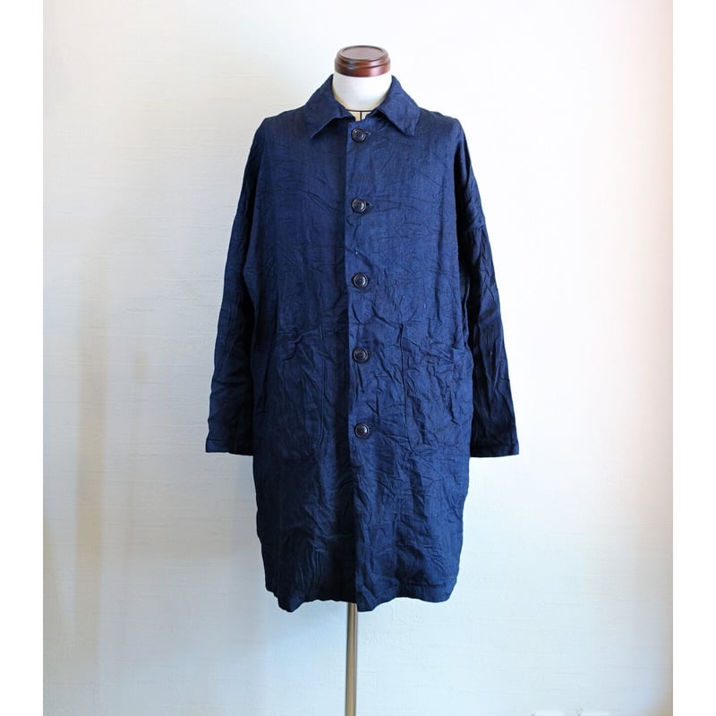 Yarmo/ヤーモ】Indigo Linen Duster Coat インディゴリネン ダ