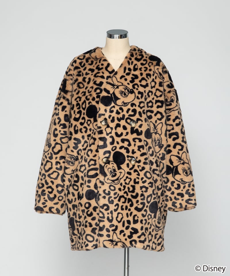 Disney / LEOPARD DESIGN COAT【WCJ-NA-048BEG-BLK】