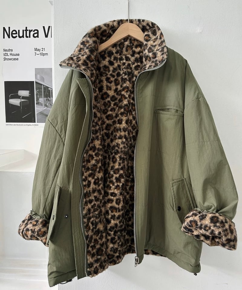 THE CRIMIE カーキ ミリタリージャケット ヒョウ柄 2XL オンライン