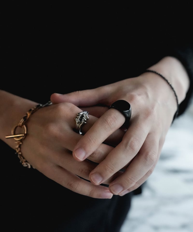 LUXURY MATERIAL ALL STONE RING by BLACK AGATE |