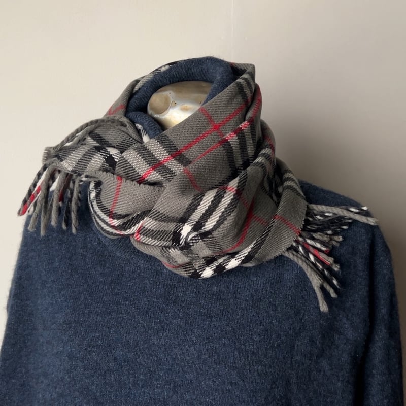 BURBERRYS バーバリーズ LAMBSWOOL 100% ラムウール マフラー グレー