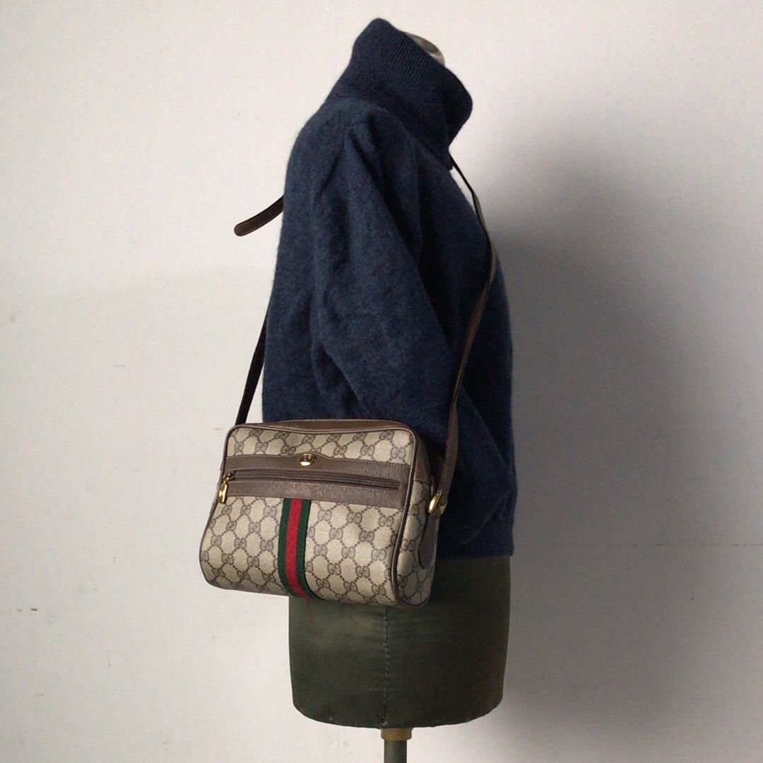 GUCCI オールドグッチ ショルダーバッグ GG柄 コーティングキャンバス