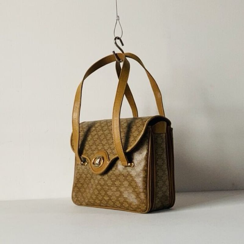 CELINE オールドセリーヌ マカダム ハンドバッグ 幅約22cm