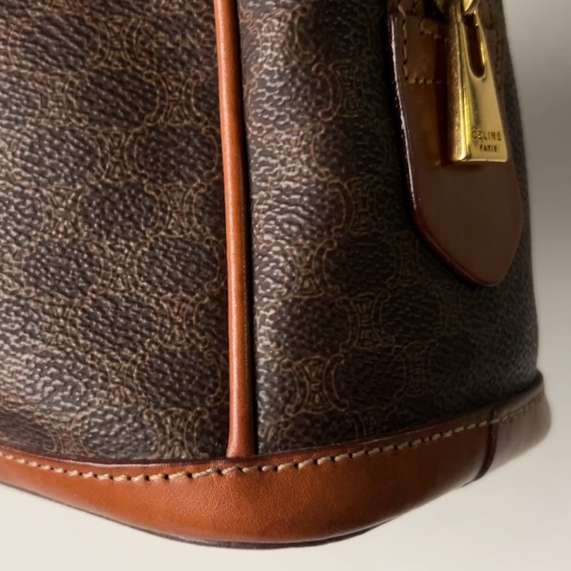 CELINE オールドセリーヌ トリオンフ(マカダム) 総柄 ハンドバッグ 半