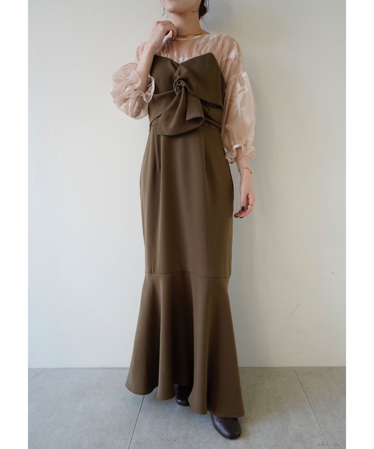 acka シアーパフドレス