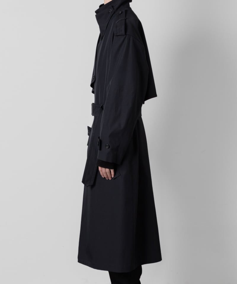 stand collar single trench coat/BLACK | ato AOYAMA