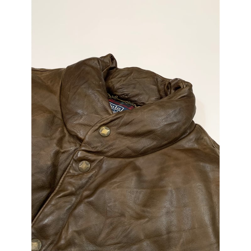 90s Ralph Lauren LEATHER DOWN VEST Size XXL | K