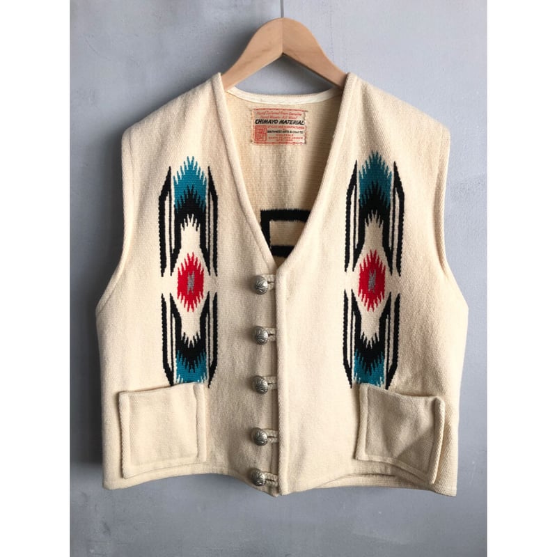 50s SOUTHWEST ARTS&CRAFTS CHIMAYO VEST SIZE 38
