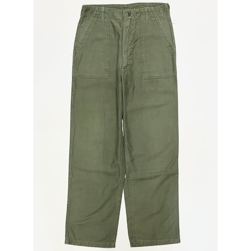 70s US ARMY OG-107 COTTON SATEEN BAKER PANTS Si