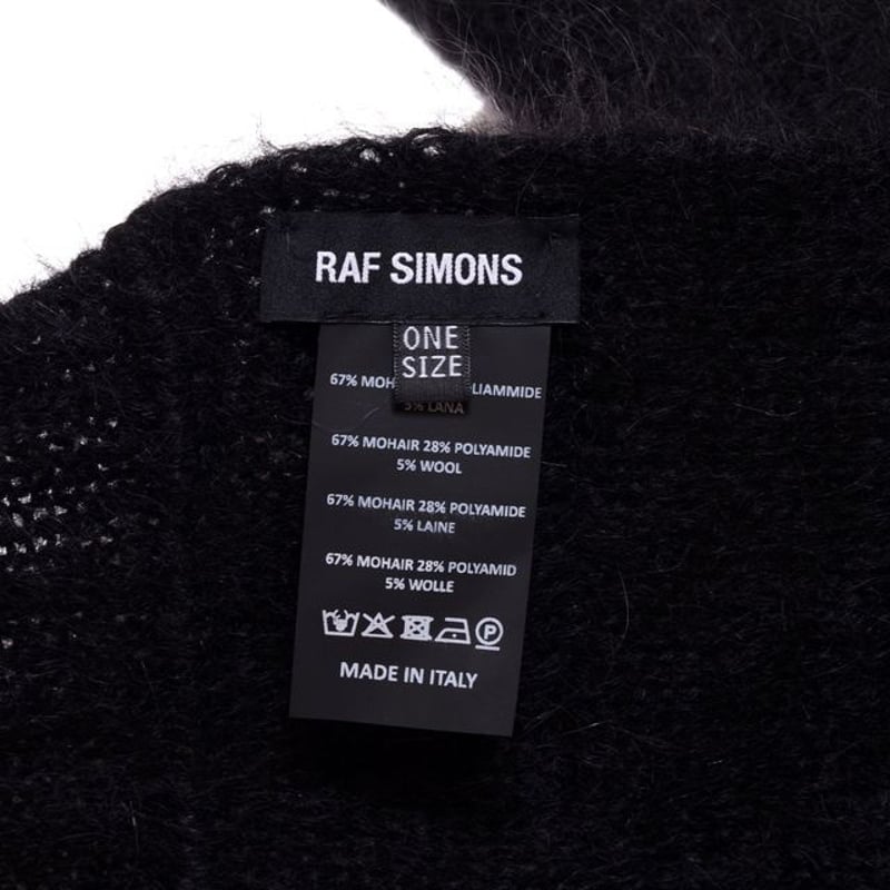 ラフシモンズ RAF SIMONS ニットスカーフ モヘア ブラック | YOKOAUNTY