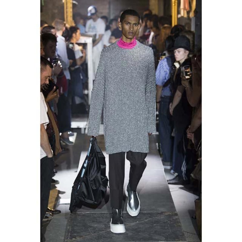 ラフシモンズ RAF SIMONS タートルネックロングTシャツ フューシャ