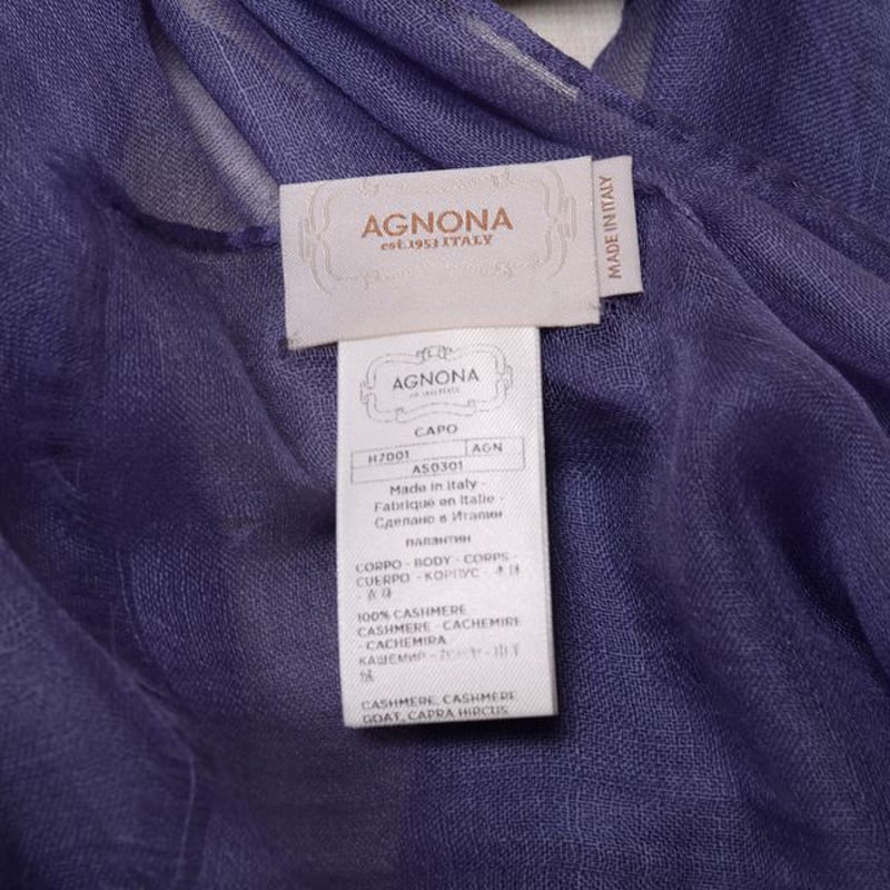 アニオナ AGNONA ストール カシミヤ パープル | YOKOAUNTY