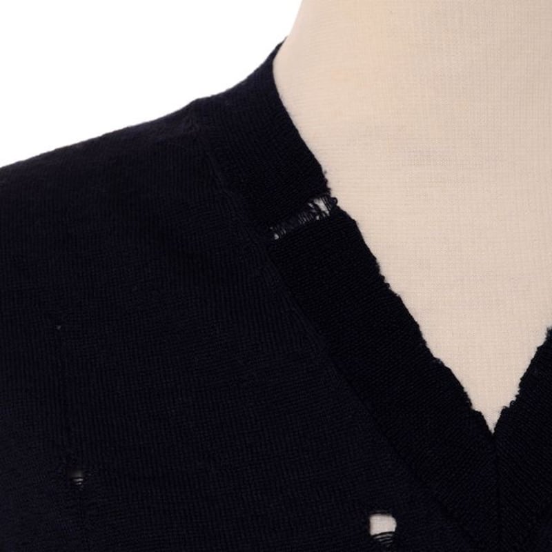 メゾン マルジェラ Maison Margiela Vネックベスト ウール ネイビー