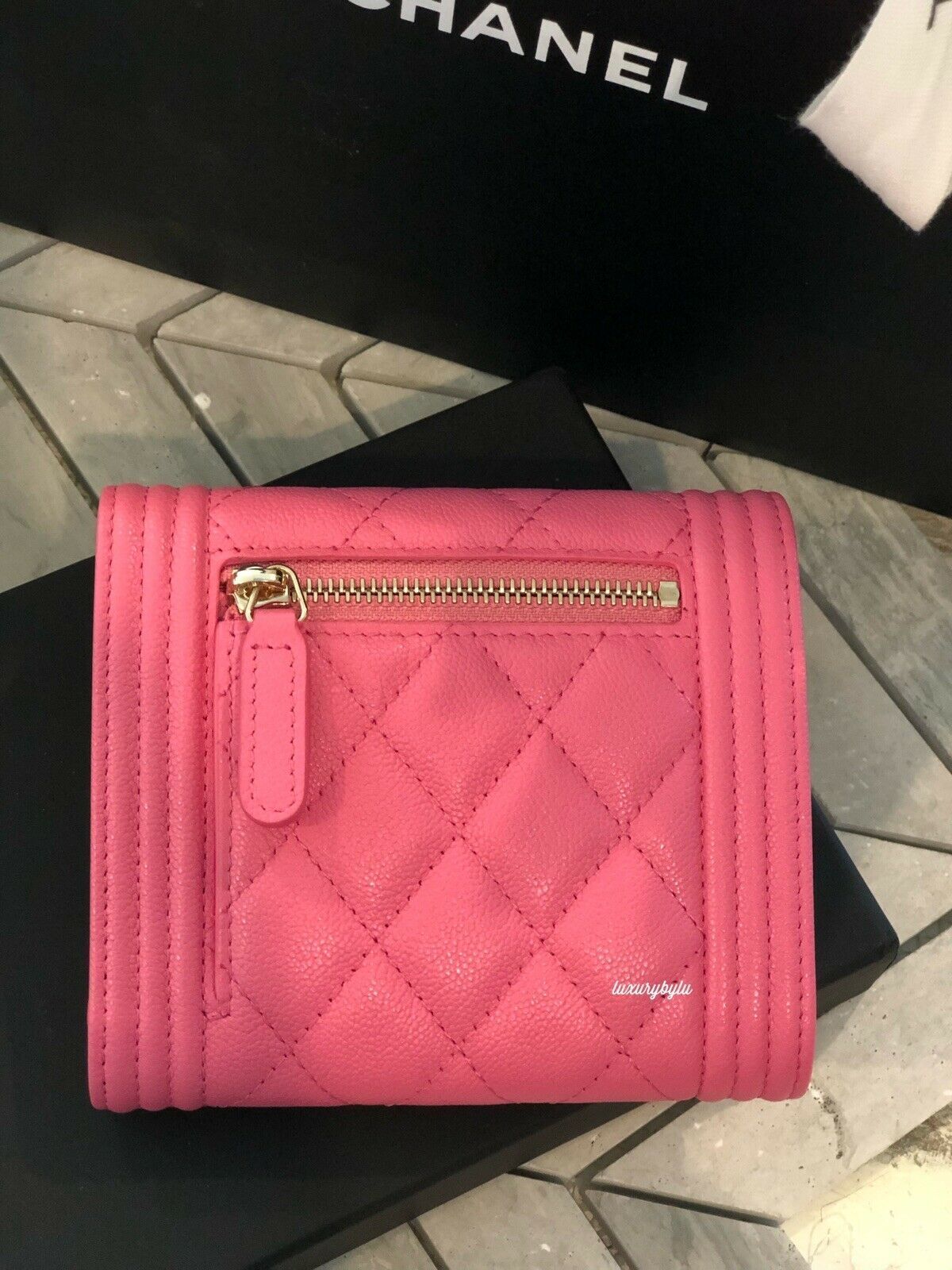 Boy Chanel (ボーイシャネル） 折りたたみ財布 ダークピンク | a-style