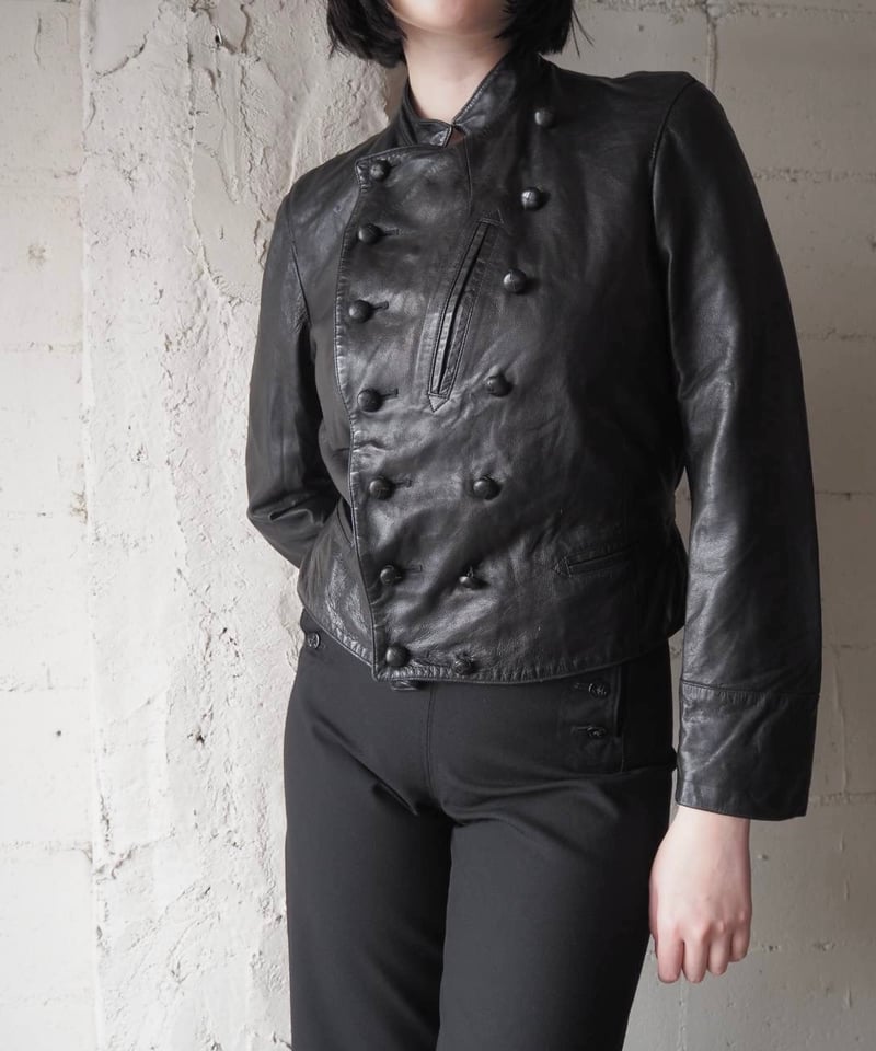 agnès b. SPECIAL Double Breasted Leather Jacke