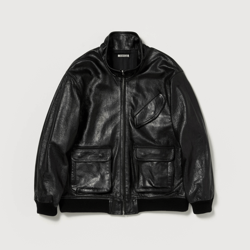 AURALEE LAMB LEATHER ZIP BLOUSON | Less Higash