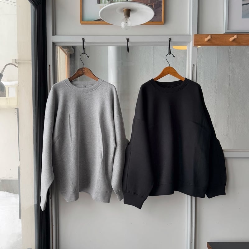 ssstein COTTON DOUBLE KNIT TUCKED CREW NECK L